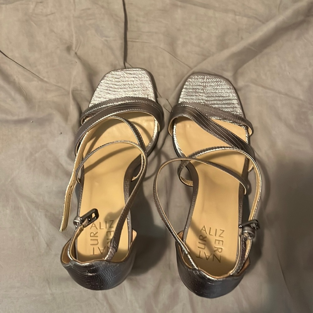 Never worn, Silver Naturalizer sandal/heel